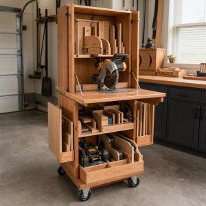 Flip-Top Benchtop Tool Cart With Locking Pins