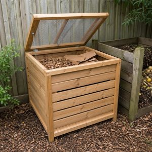 Compost Browns Storage Bin for Dry Leaves and Cardboard