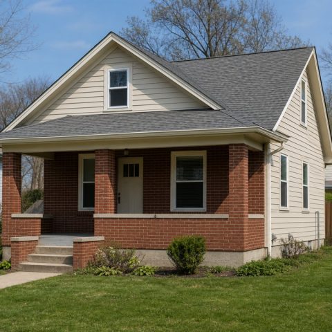 $71,625 Essential Brick-Accent Starter Bungalow: 537-Sq.-Ft. One-Bedroom Plan