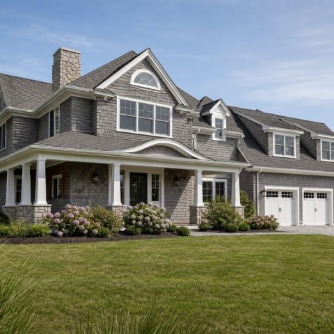 $740,000 Executive New England Shingle-Style Custom Home: 3,440-Sq.-Ft. Four-Bedroom Custom Plan
