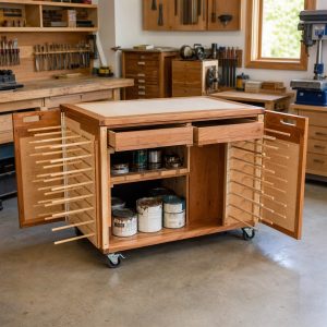 Mobile Finishing Cart With Drying-Rack Wings