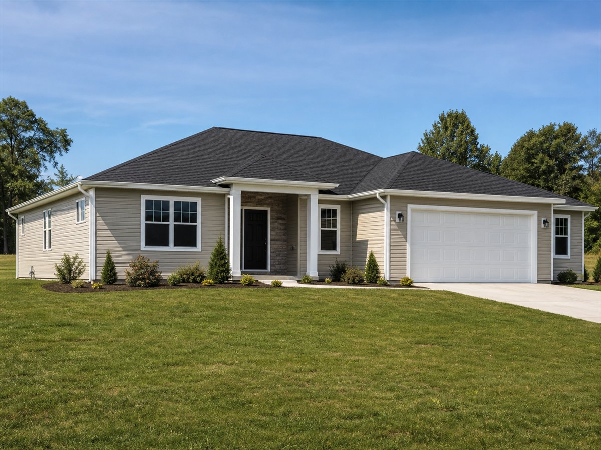 Oakview Ranch 2000, a conceptual 2000-square-foot single-story family ranch with a $377,500 construction target