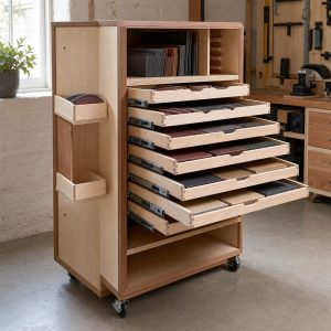 Sandpaper Cabinet With Grit-Sorted Drawers