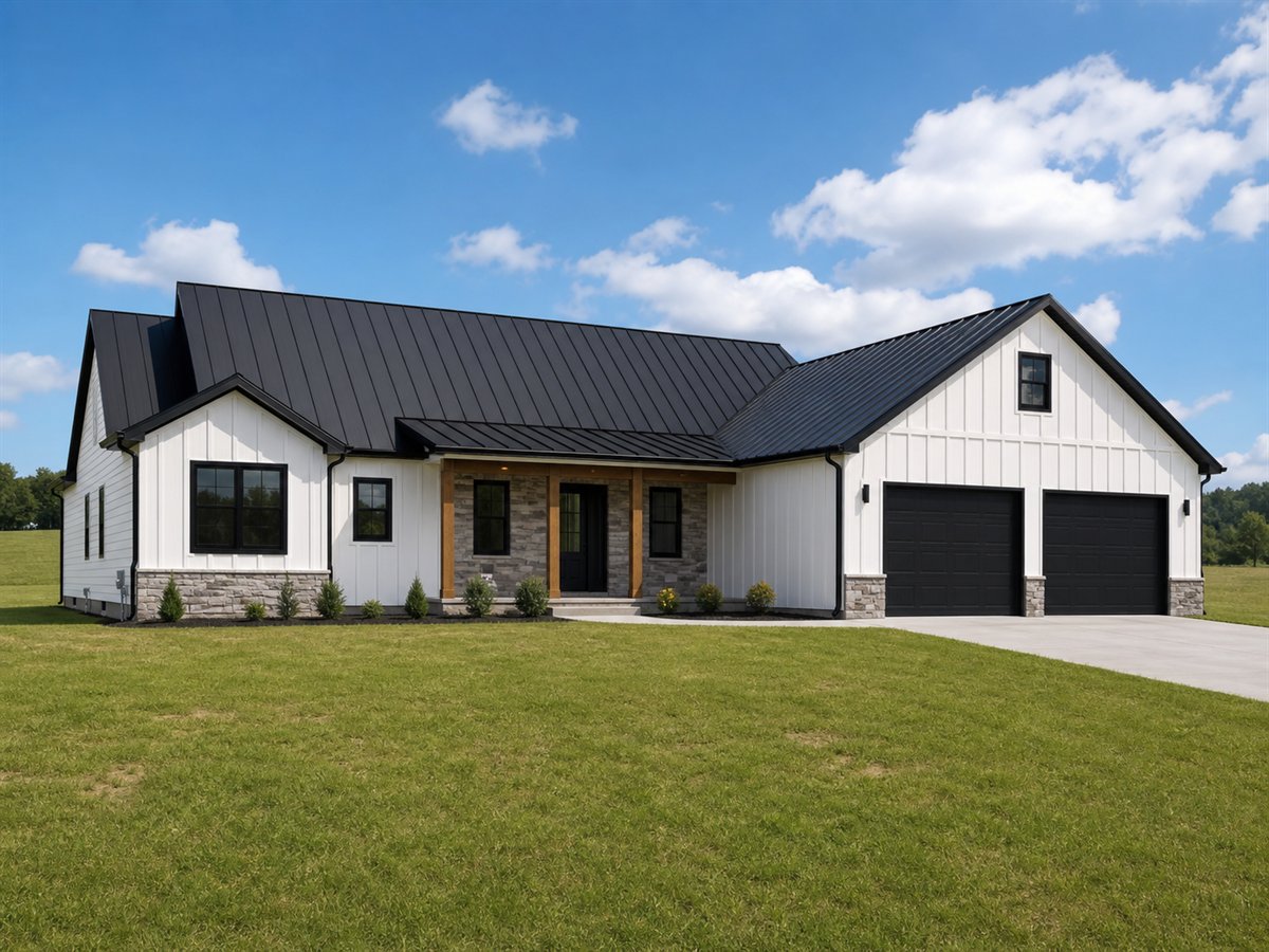 Fieldcrest Farmhouse 2010, a conceptual 2010-square-foot modern farmhouse family home with a $380,000 construction target