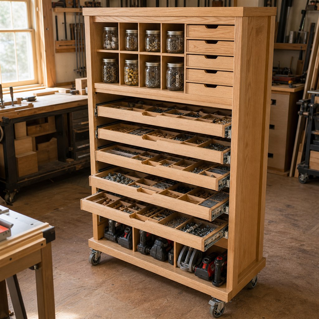 Hardware Organizer With Removable Project Trays