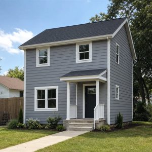 $78,625 Essential Simple Two-Story Starter Home: 576-Sq.-Ft. One-Bedroom Plan
