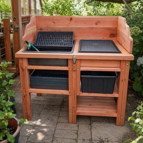 Nursery Flat Washing Stand With a Splash Guard