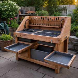 Garden Sprayer Wand Test Stand With Catch Basins