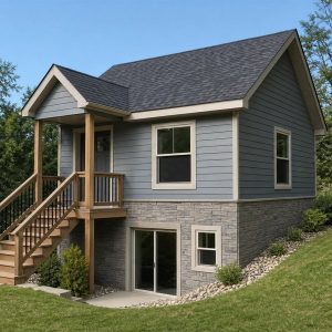$80,625 Essential Daylight-Basement Cottage: 578-Sq.-Ft. One-Bedroom Plan