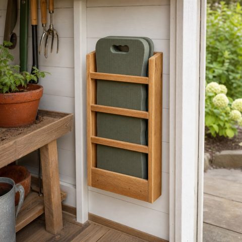 Kneeling Pad Storage Rack for a Potting Shed