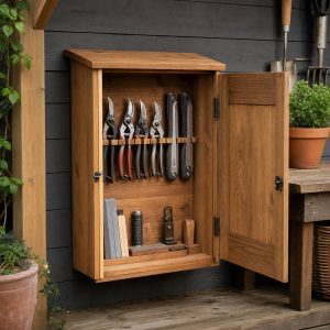 Pruning Tool Lockbox With a Removable Cleaning Tray
