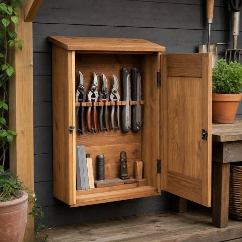 Pruning Tool Lockbox With a Removable Cleaning Tray