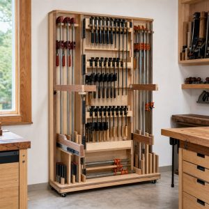 Wall-Mounted Clamp Rack With Sliding Arms