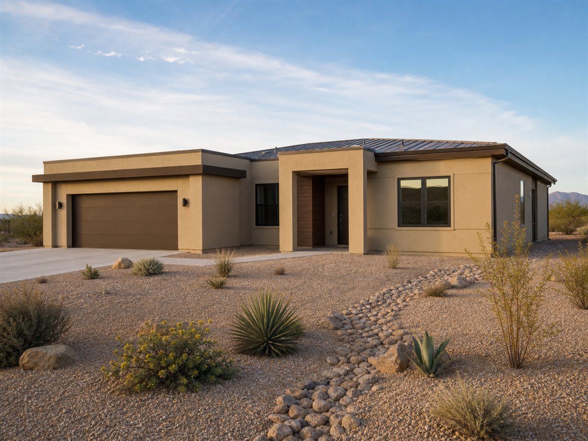 Mesa Court 2080, a conceptual 2080-square-foot desert-modern family home with a $397,500 construction target