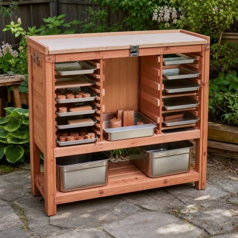 Cedar Finish-Drying Rack for Small Wood Parts