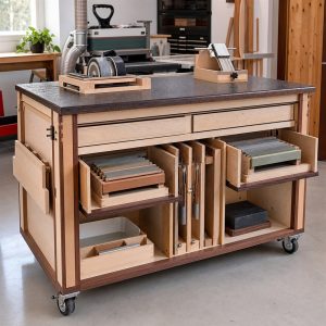 Foldaway Sharpening Station With a Water-Resistant Top