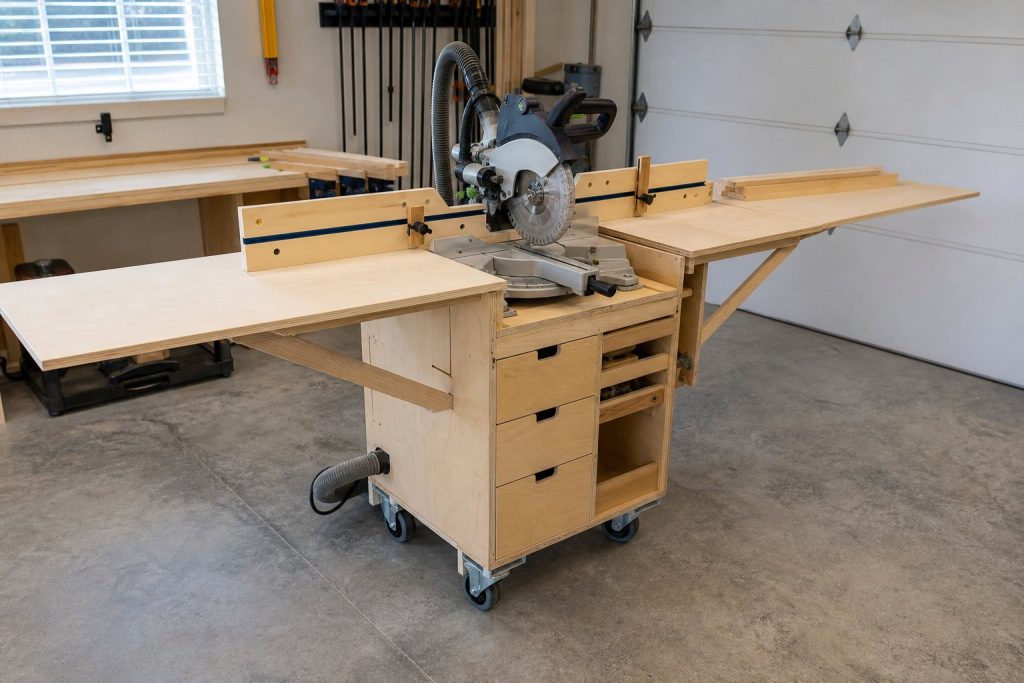 Mobile Miter Saw Station Plans for a Small Shop
