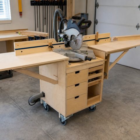 Mobile Miter Saw Station Plans for a Small Shop