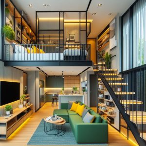 Double-Height Living Rooms for Tiny Houses