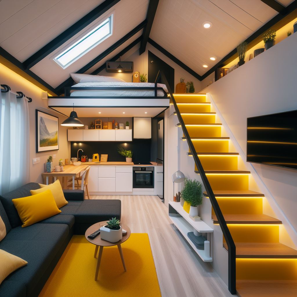 Double-Height Living Rooms for Tiny Houses