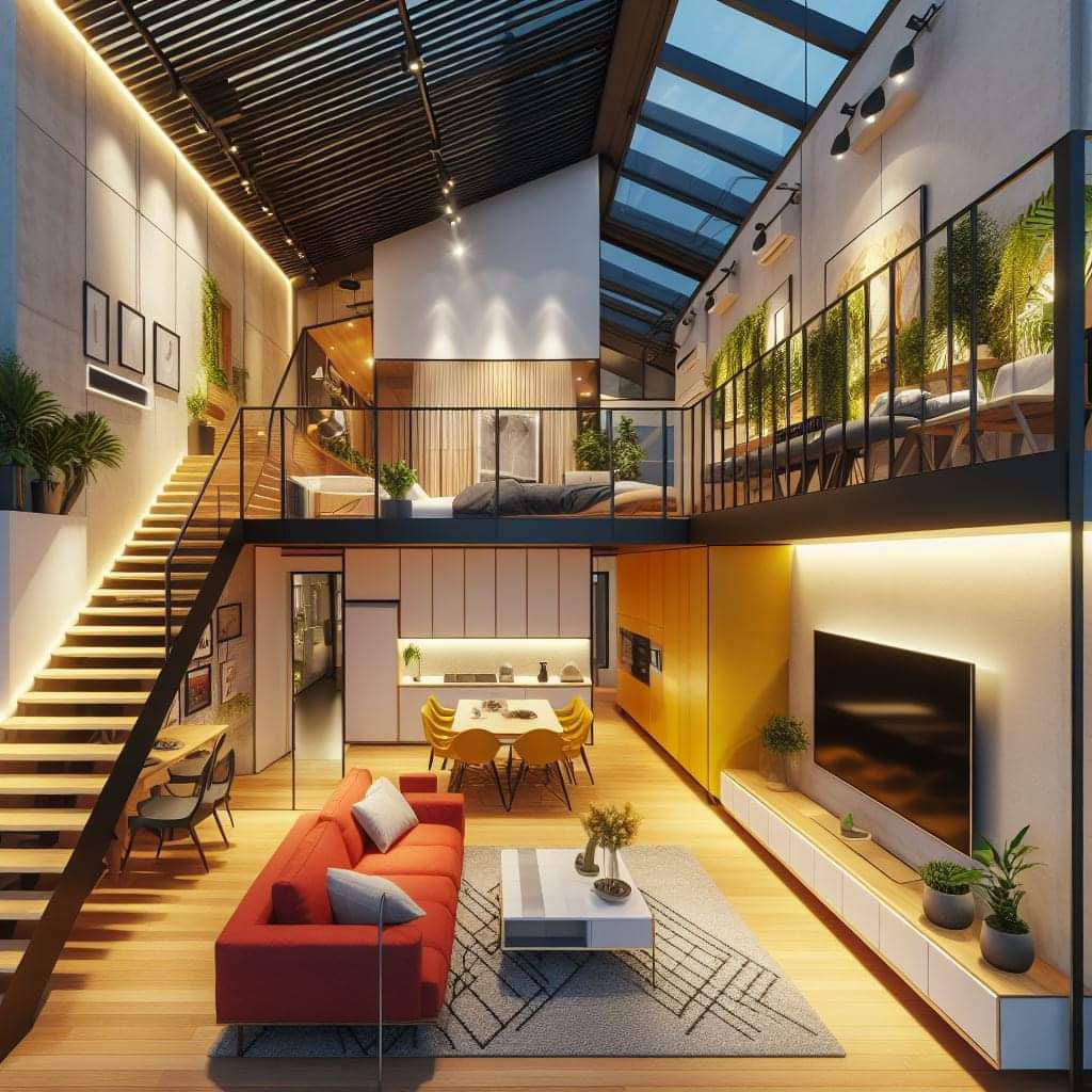 Double-Height Living Rooms for Tiny Houses