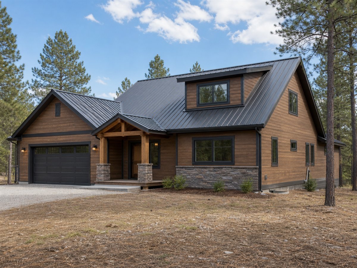 Ridgeview Family Cabin 2100, a conceptual 2100-square-foot mountain family cabin with a $402,500 construction target