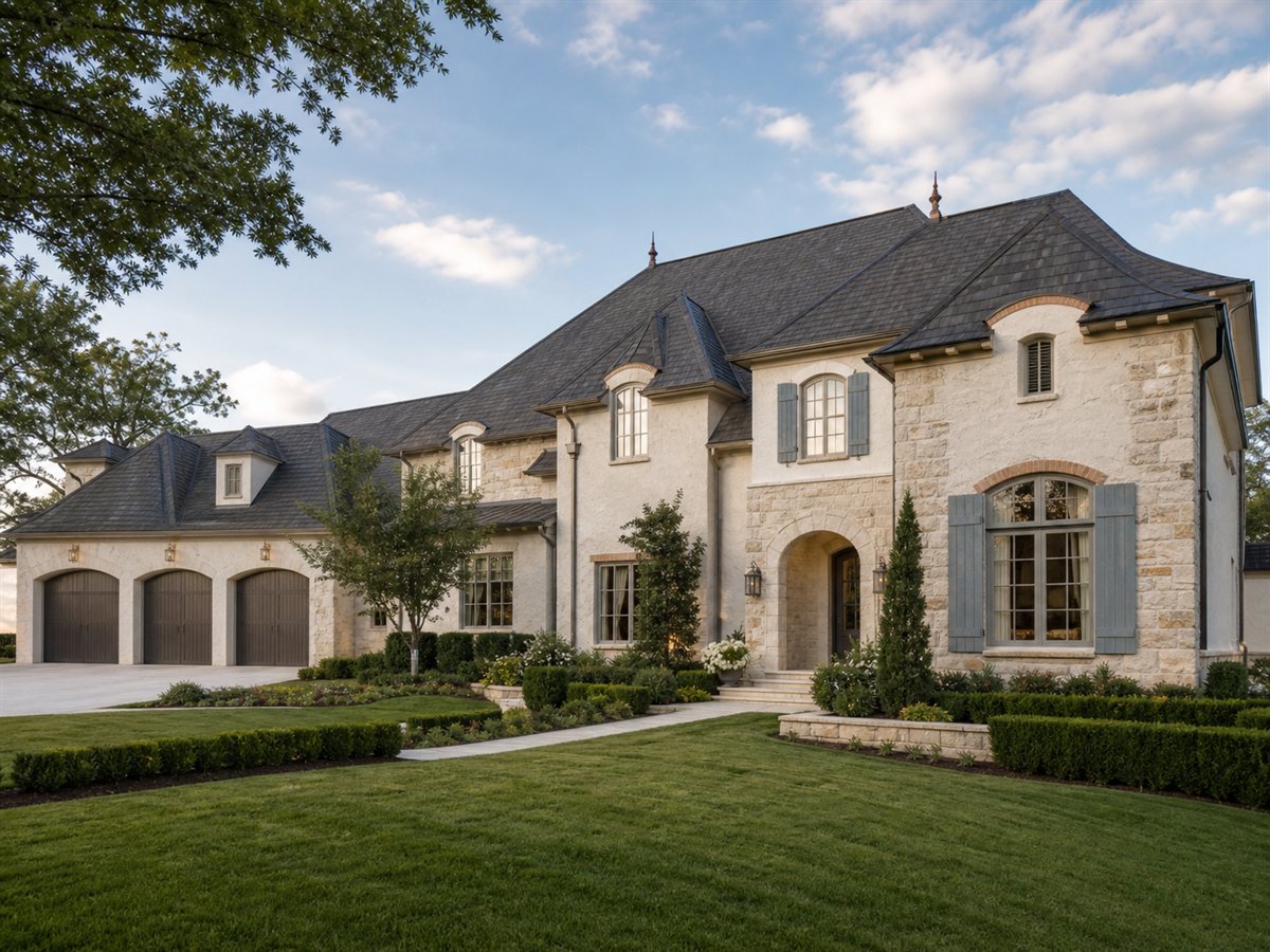 Bellemont House 3700, a conceptual 3700-square-foot French-country custom home with a $805,000 construction target