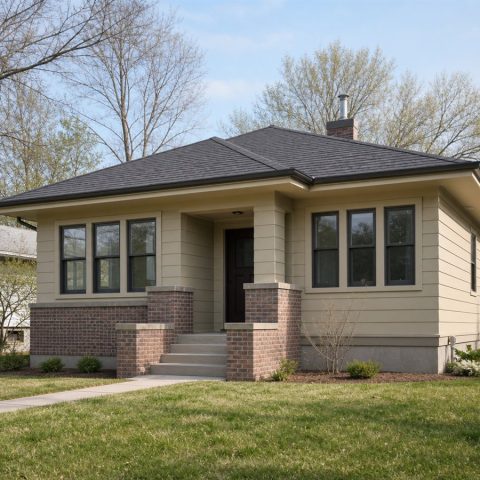 $85,625 Essential Prairie-Inspired Small Cottage: 614-Sq.-Ft. One-Bedroom Plan