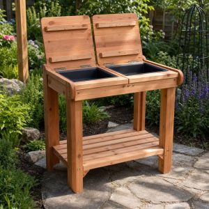 Cedar Garden Discovery Table With Lift-Up Specimen Trays
