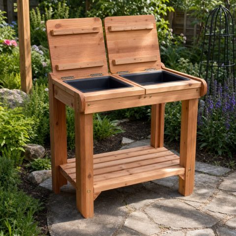 Cedar Garden Discovery Table With Lift-Up Specimen Trays