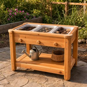 Children’s Sensory Garden Table With Removable Activity Bins