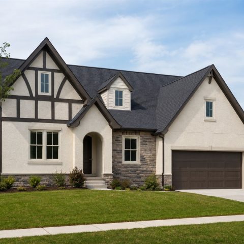 $410,000 Flexible Tudor-Inspired Family Home: 2,130-Sq.-Ft. Four-Bedroom Plan