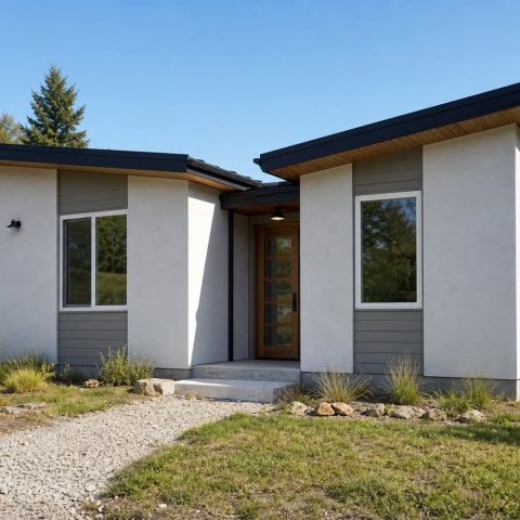 $88,625 Essential Restrained Butterfly-Roof Cottage: 618-Sq.-Ft. One-Bedroom Plan
