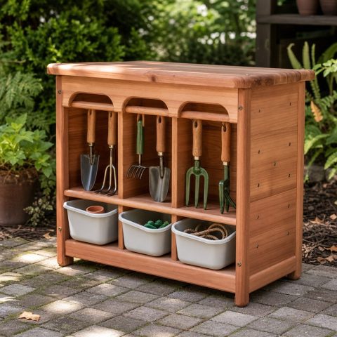 Junior Garden Tool Locker With Rounded Open Bays