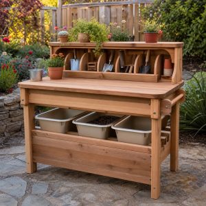 Junior Potting Bench With Rounded Tool Cubbies