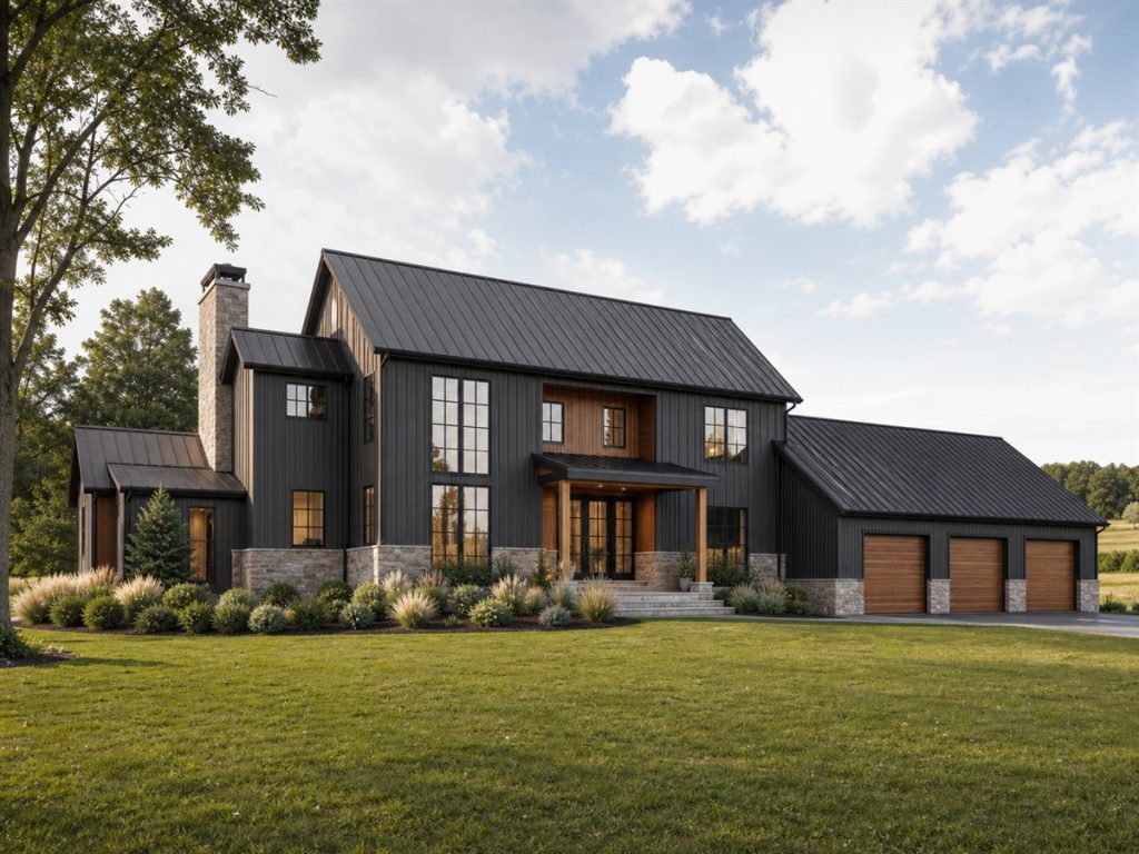 $830,000 Estate Modern Barn Custom Home: 3,800-Sq.-Ft. Five-Bedroom Custom Plan