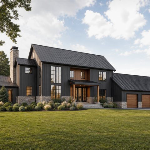 $830,000 Estate Modern Barn Custom Home: 3,800-Sq.-Ft. Five-Bedroom Custom Plan
