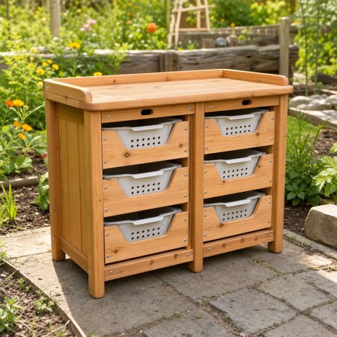 Cedar Nature-Collection Cabinet With Ventilated Drawers