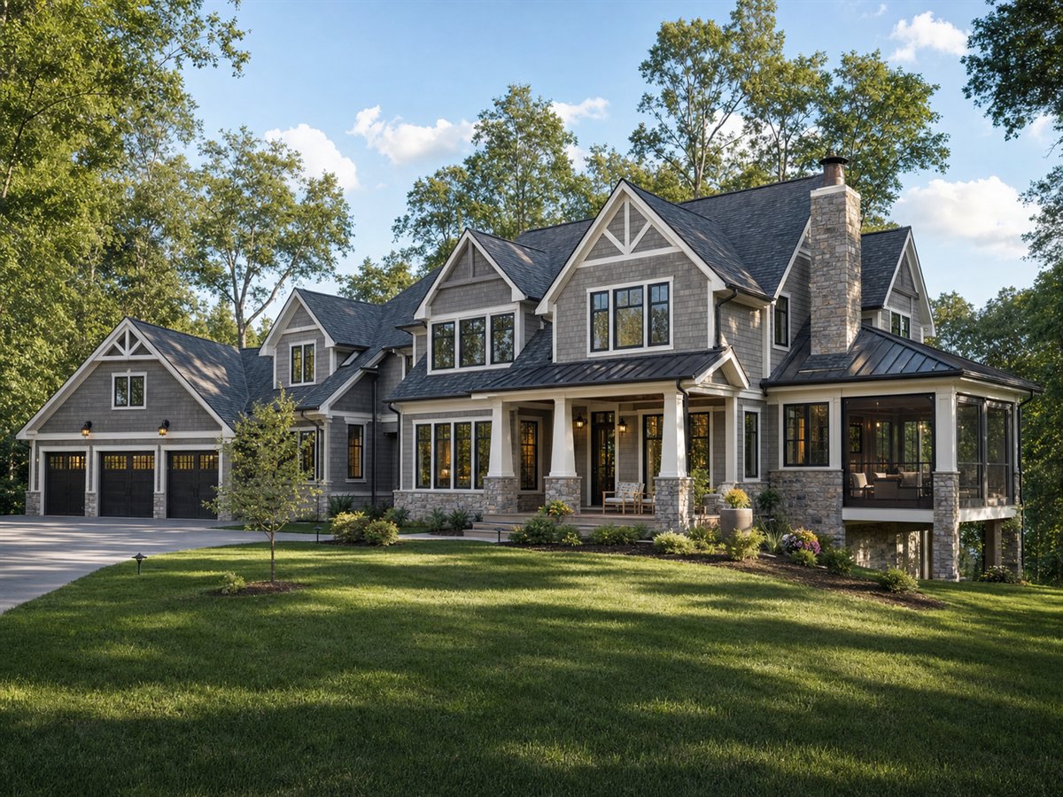 Stillwater House 3820, a conceptual 3820-square-foot lake-house-inspired custom home with a $835,000 construction target