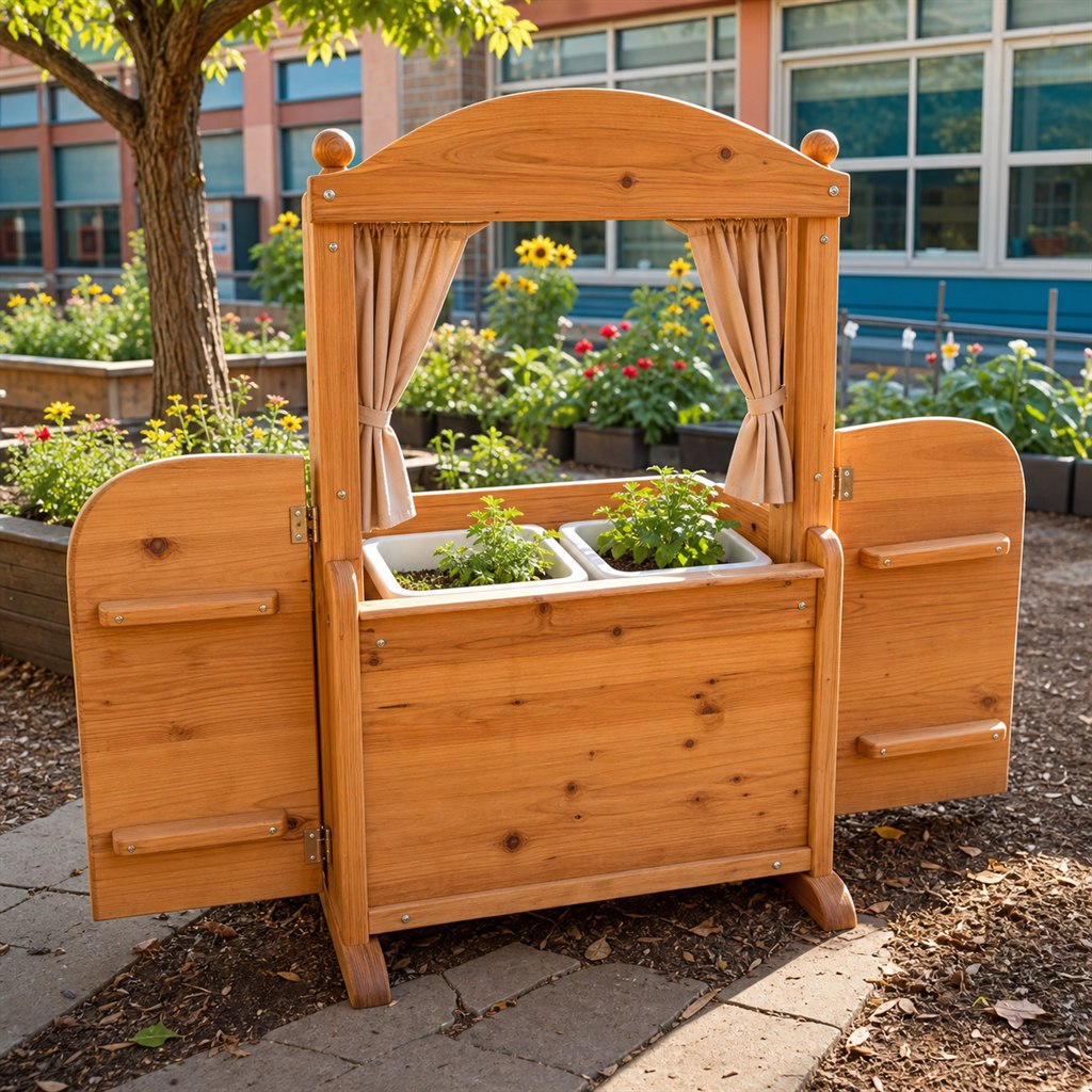 Backyard Puppet-Theater Planter With Folding Side Panels