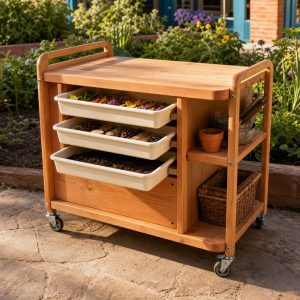 Garden Craft Cart With Washable Pull-Out Activity Trays