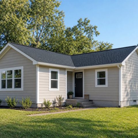 $92,625 Essential L-Shaped Small Ranch: 653-Sq.-Ft. One-Bedroom Plan