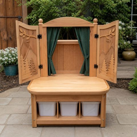 Cedar Nature-Theater Stage With Folding Scenery Panels