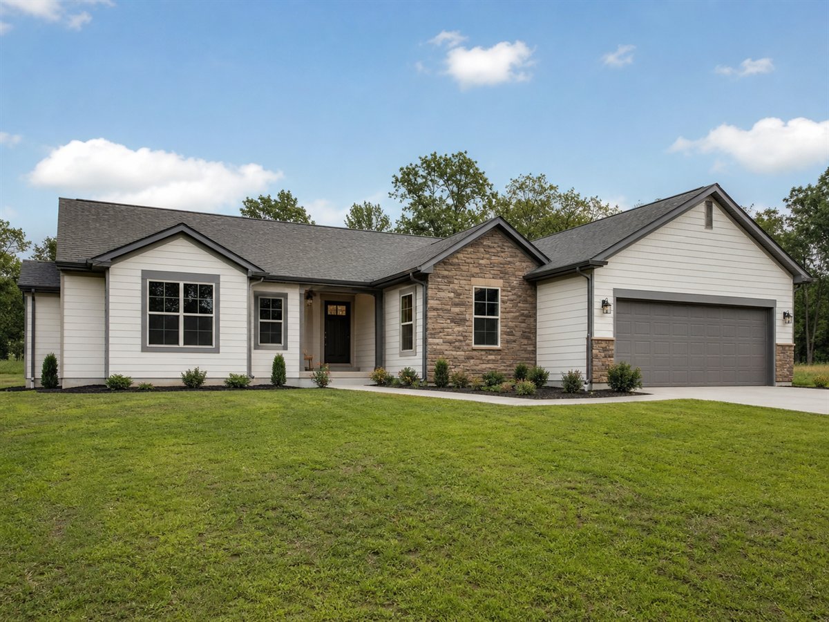 Riverbend L-Ranch 2180, a conceptual 2180-square-foot L-shaped family ranch with a $422,500 construction target