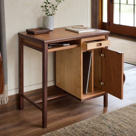 Compact Writing Desk With a Cable-Management Trough