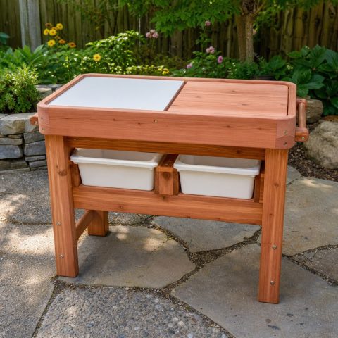 Family Garden Game Table With Reversible Blank Boards