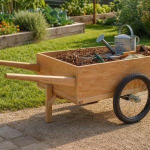 DIY Garden Cart Plans With Two Large Wheels