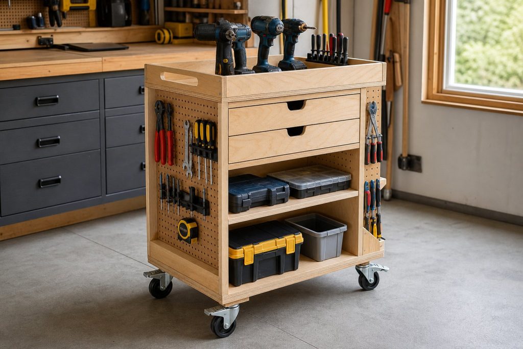 Rolling Tool Cart With Pegboard: Compact DIY Plan