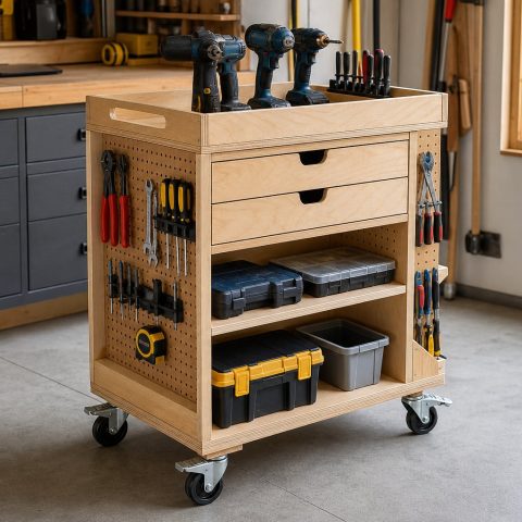 Rolling Tool Cart With Pegboard: Compact DIY Plan