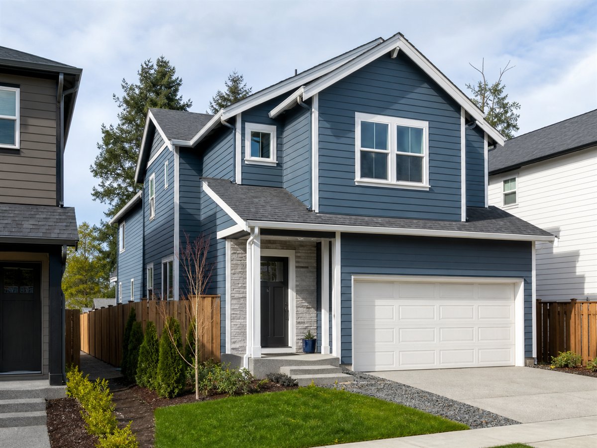 Townline Family Home 2190, a conceptual 2190-square-foot narrow-lot two-story family home with a $425,000 construction target